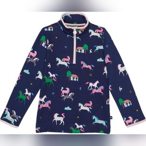 NWT 11y Joules Fairdale half zip sweatshirt navy ponies